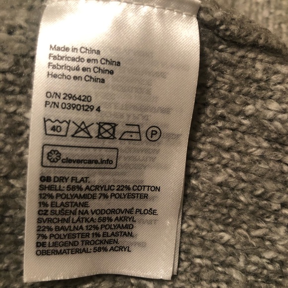 3/$30 H&M chunky fisherman sweater extra warm heather grey large - Picture 11 of 11